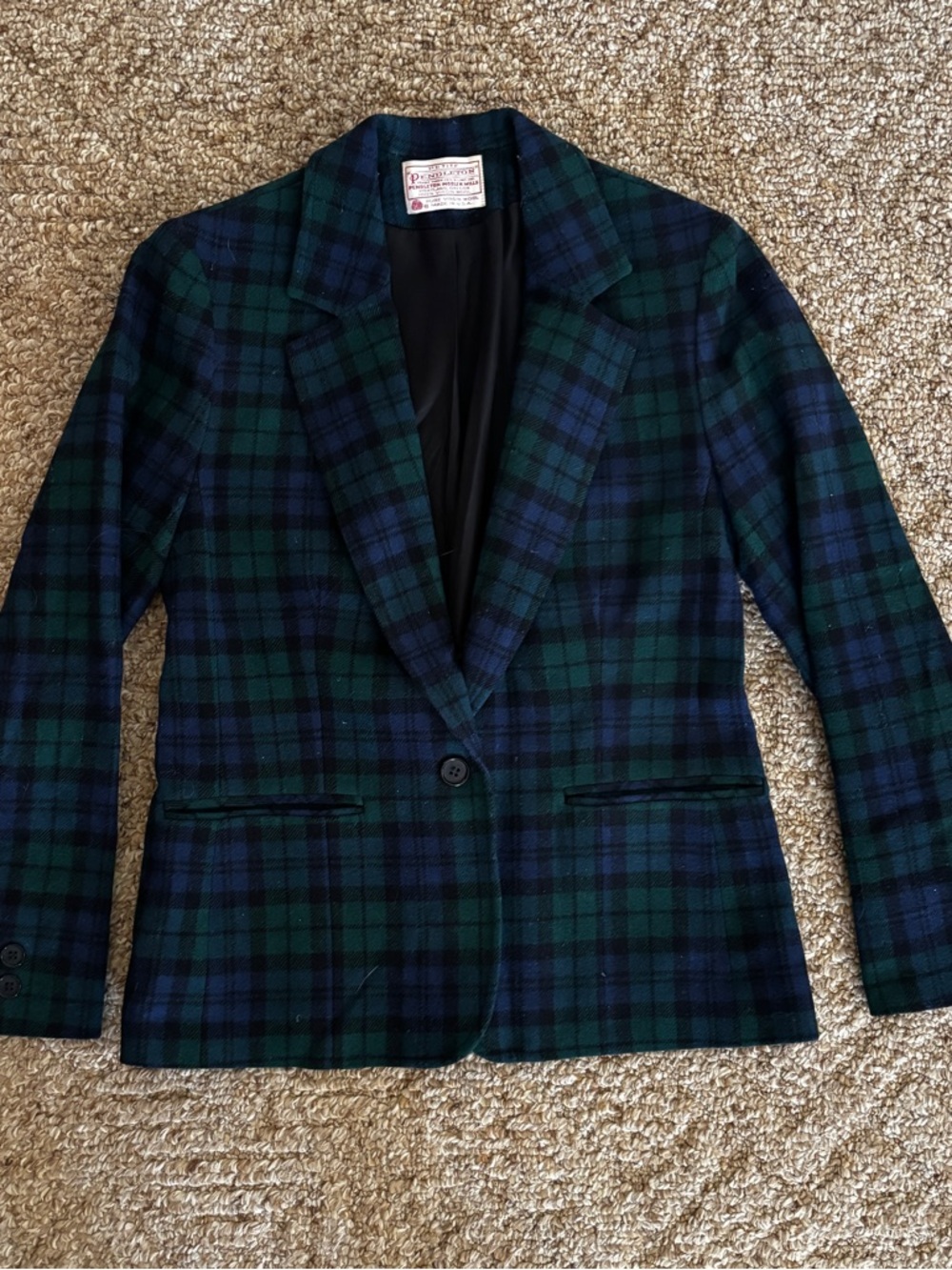 AUTHETNIC VINTAGE Made in USA Pendelton Tartan Plaid Wool Blazer